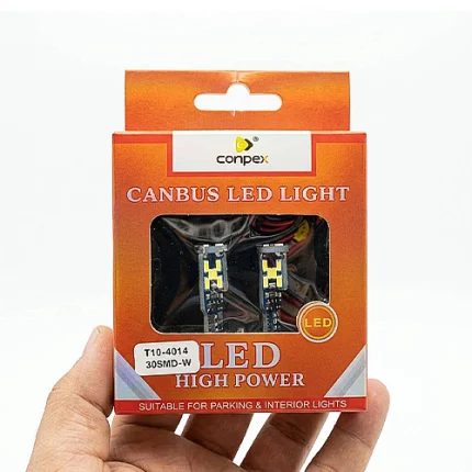 لامپ 30 SMD سفید چراغ کوچک خودرو T10 کانپکس بسته دو عددی
